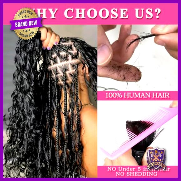 22 Inch Deep Wave Brazilian Virgin Hair Bundles for Boho Braids main image 6